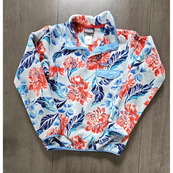 Patagonia Synchilla Fleece Pullover Jacket Manoa Dusk Floral 1/4 Snap Small - Picture 2 of 8